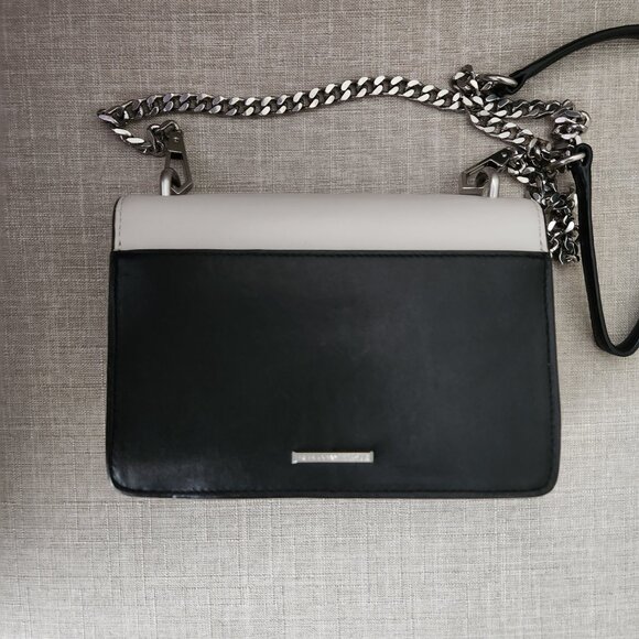 Rebecca Minkoff Crossbody Bag Grey White Black genuine leather - Picture 4 of 8